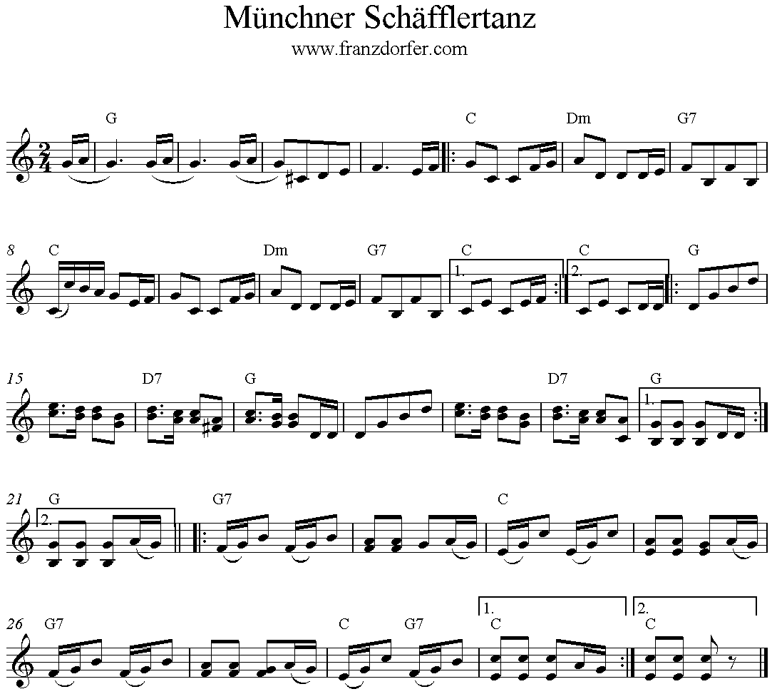 Noten Münchner Schäfflertanz